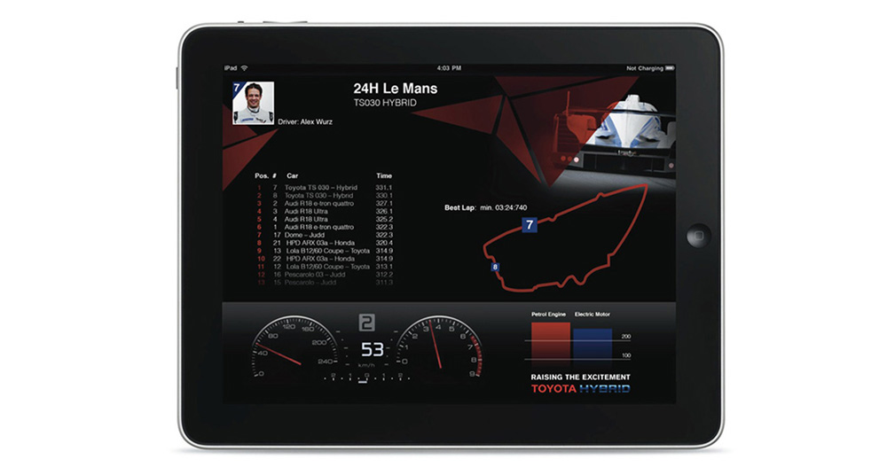 Toyota Le Mans Motor Sport Event Design + Konzept iPad App